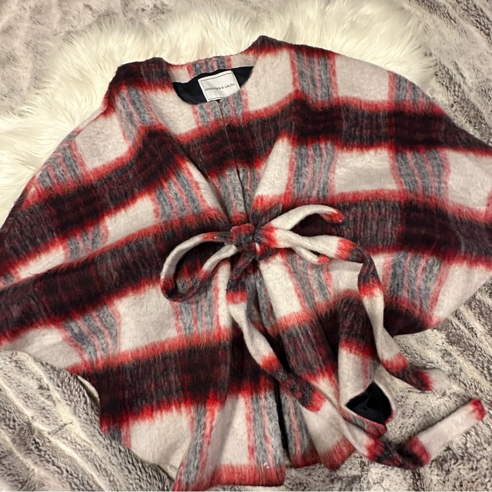 Andersen & Louth for Anthropologie Johanna Plaid Capelet Poncho